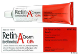 Retin-A Cream tube with label on a white background