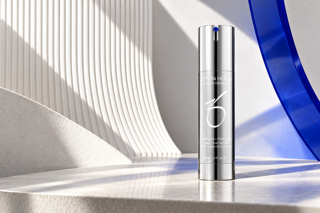 ZO Wrinkle + Texture Repair 0.5% retinol treatment in a clinical architectural setting