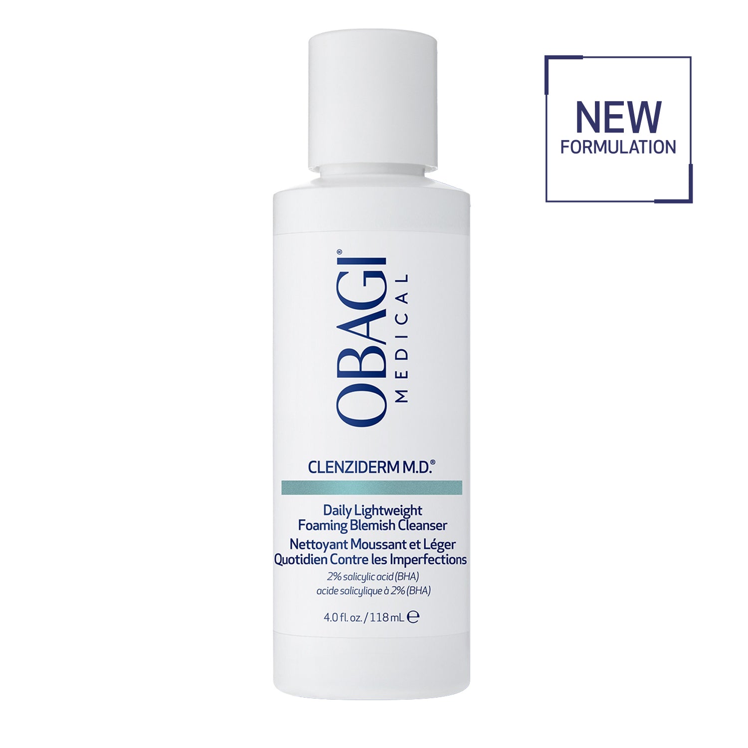 Obagi Clenziderm M.D. cleanser bottle on a white background