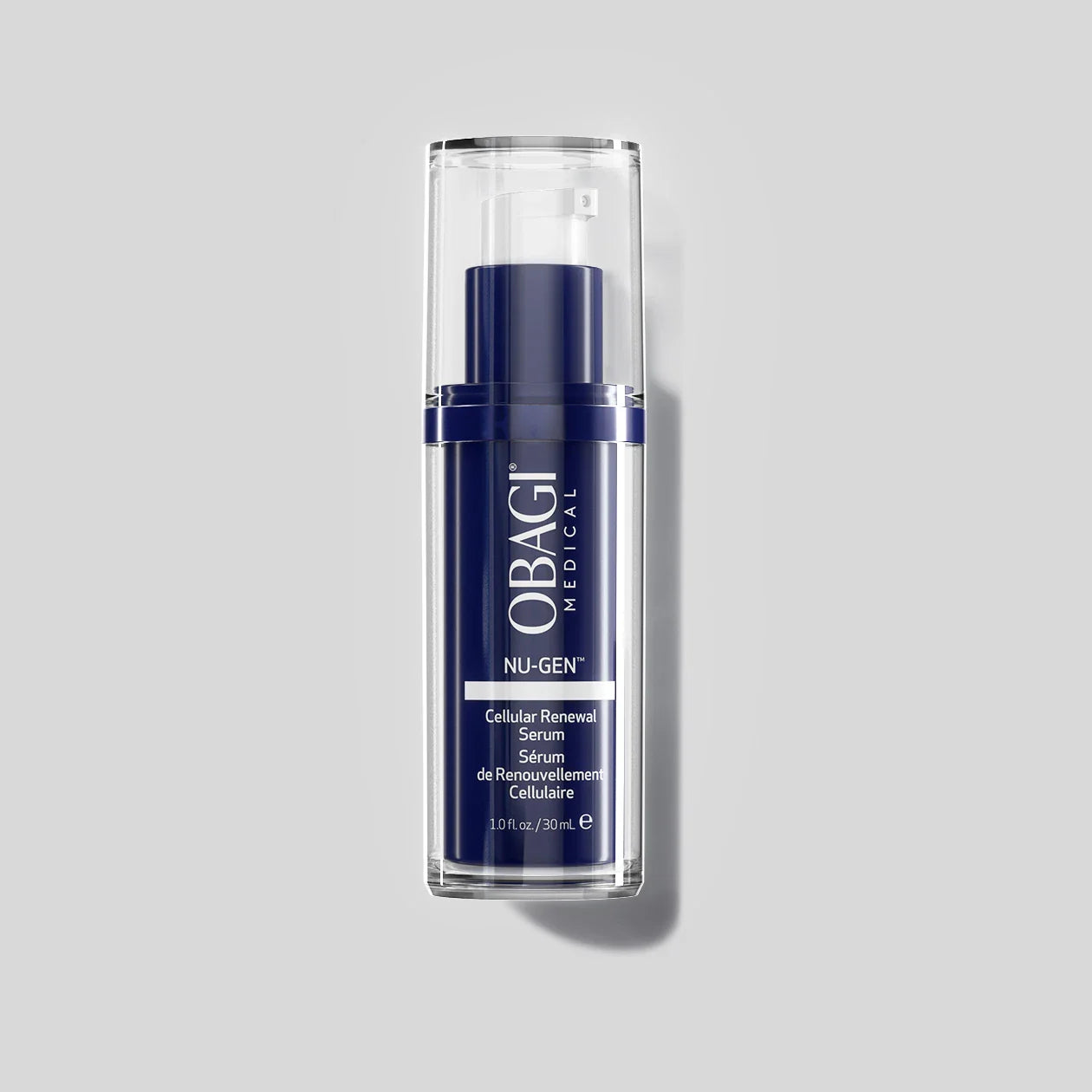 Obagi Cellular Renewal bottle on a gray background