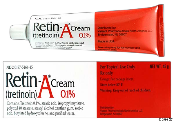 Retin-A Cream tube with label on a white background
