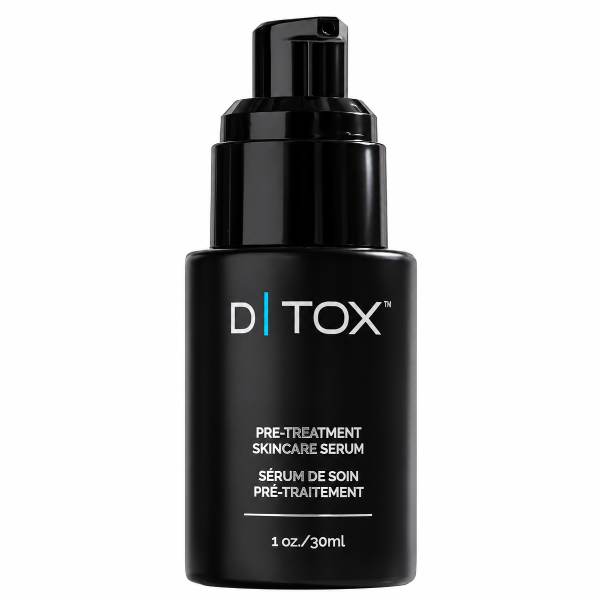 EXO|E D|TOX plant exosome pre-treatment skincare serum, 30ml black pump bottle